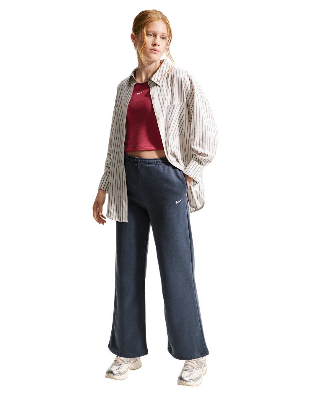 Nike Big Girls' Sportswear Studio Fleece Open-Hem Sweatpants - Thunder Blue - THUNDER BLUE